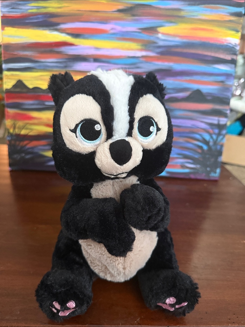 Disney Bambi Flower Skunk Plush Stuffed Animal 2023 Black White Pink Paws